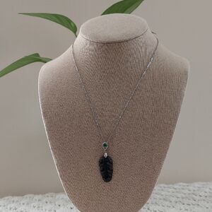 Elegant Silver and Jade Pendant Necklace